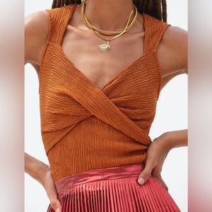 Sunday in Brooklyn Twist-Front Shimmer Tank